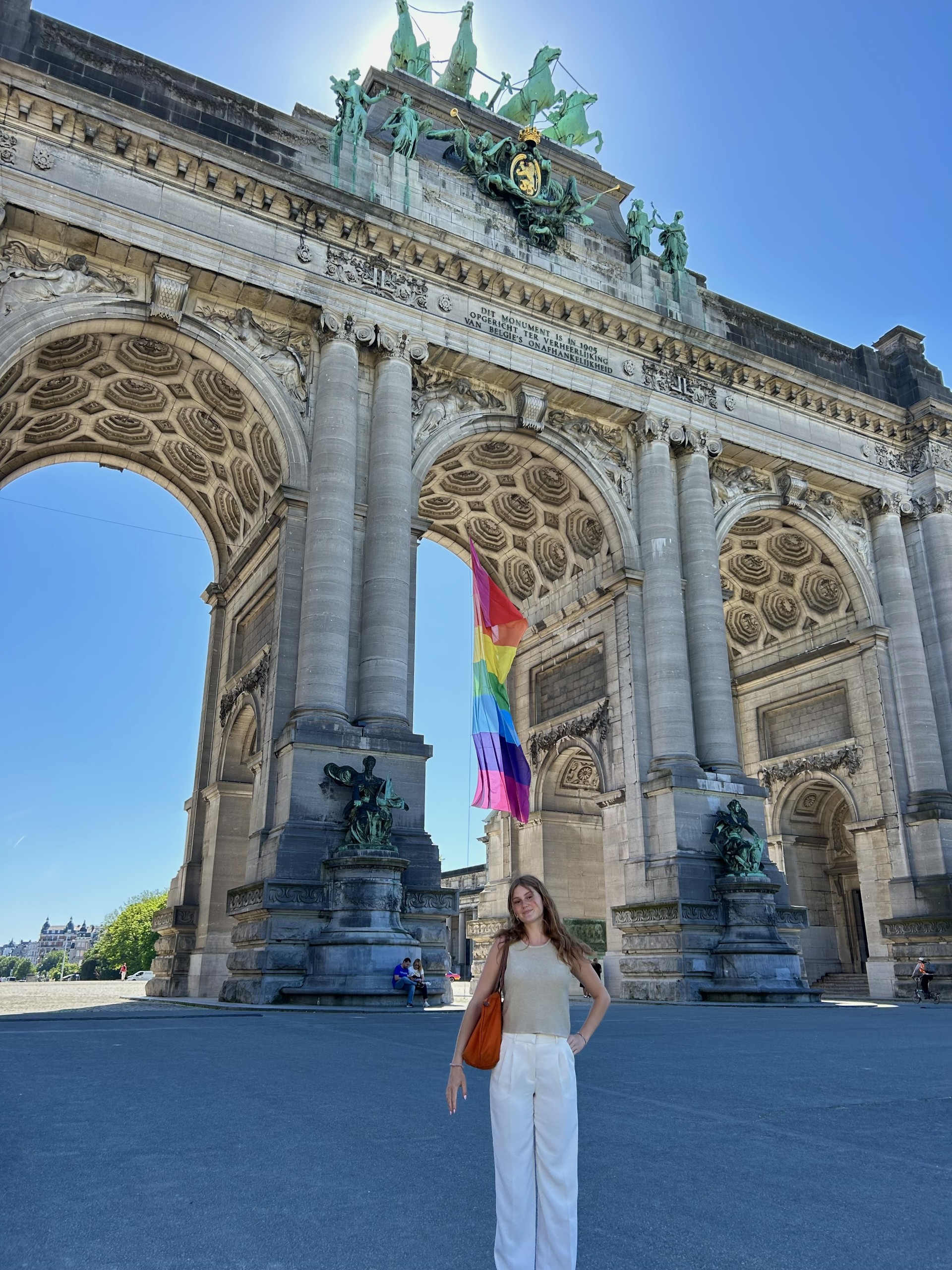Tessa outside of the Brussels Royal Military Museum, a short walk from the EU institutions we visited. 