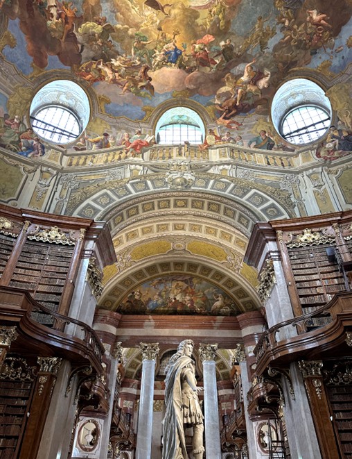 Inside Grand Hall of the Austrian National Library